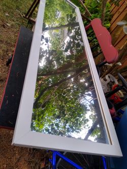 4 ft white Framed mirror