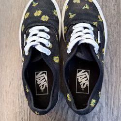 Vans Floral Black and Yellow Size 5.5 women 4 men