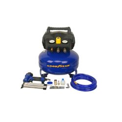 GOODYEAR 6 Gallon Portable Pancake Air Compressor with 2in Brad Nail Combo Kit
