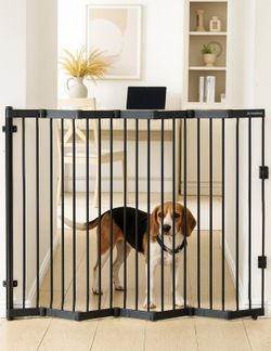 No Pawblems Retractable Pet Gate, Black, 45" Wide