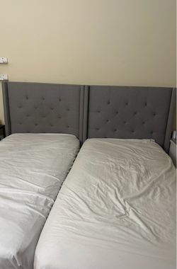 2 twin bed frames and mattress