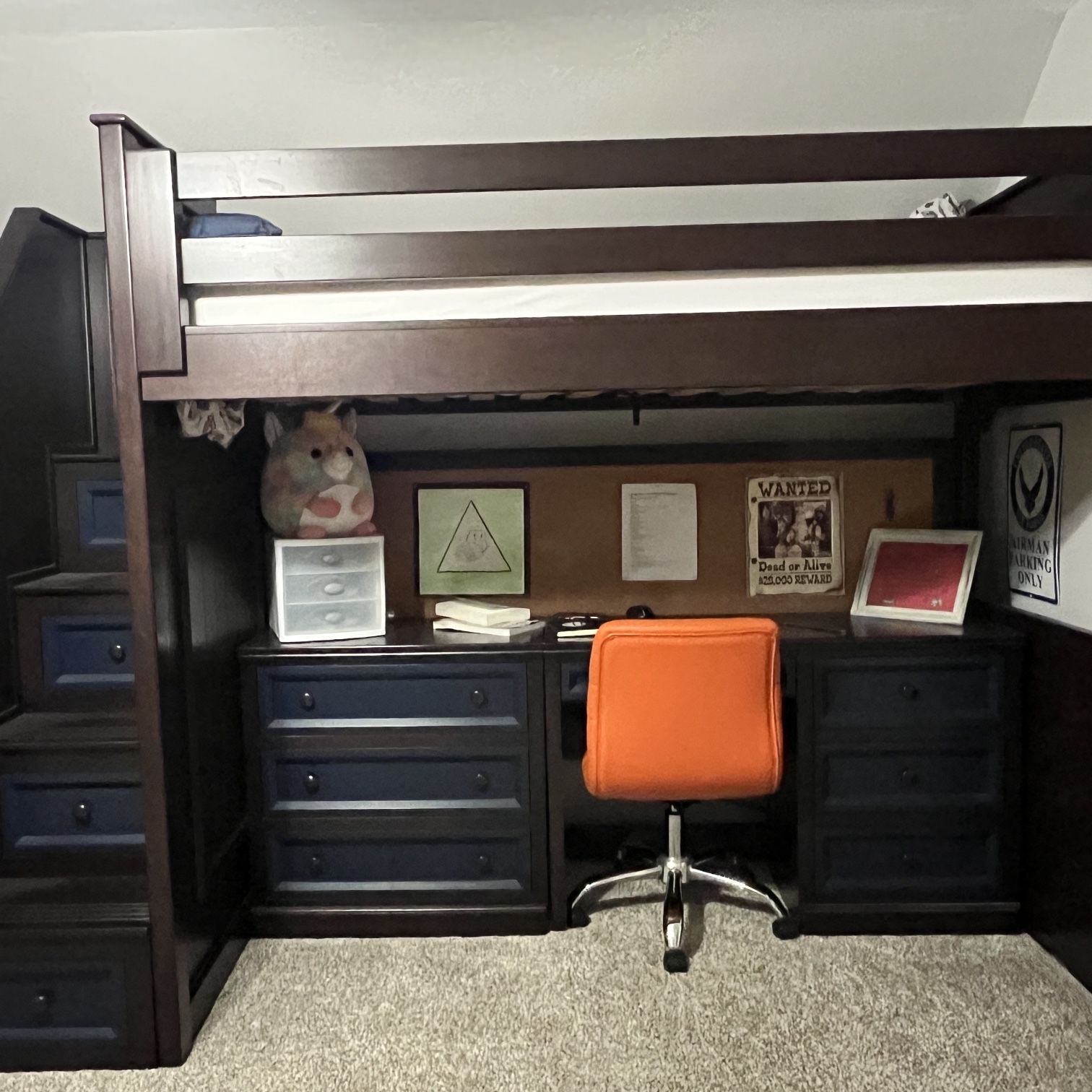 Twin Loft Bed w-Desk | Good Condition - $125