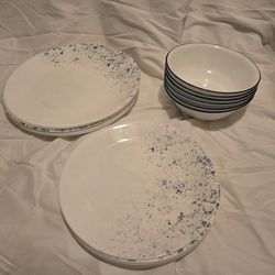 Corelle Vitrelle "Indigo Speckle"  dish set