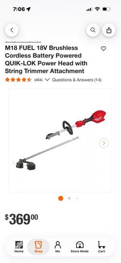 M 18 fuel string trimmer attachment with a quick lock powerhead