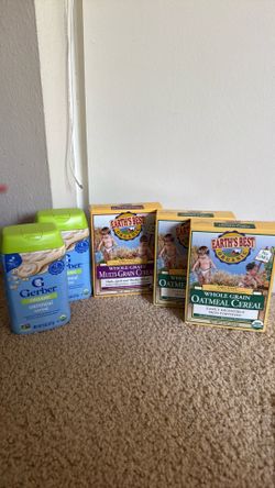 3 cereal boxes from earths best organic. 2 oatmeal cereals from Gerber