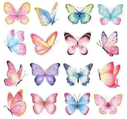 32 Butterfly Stickers