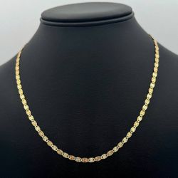 Jewelry 14k two tone solid yellow gold Starburst necklace chain 24" 6.8 grams