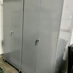 Like New Gray Mobile Storage Cabinet (on Wheels)