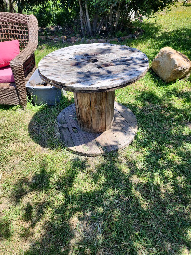 Old Reel Used As Outdoor Table FREE