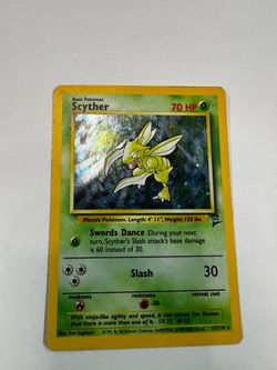 Scyther Base Set 2 17/130 Unlimited Holo Rare | MP 1999 Pokemon Original Owner