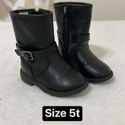 Carter’s Black Boots With Zipper Toddler Girl Size 5t 