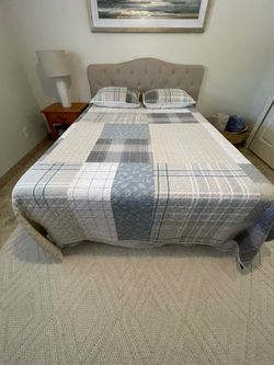 Queen Mattress, Box Spring and Headboard