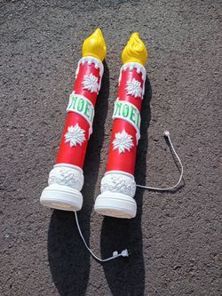 Pair of Empire Noel Christmas Blow Mold Candles