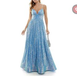 Size 3/4 B Darlin gown Light Blue