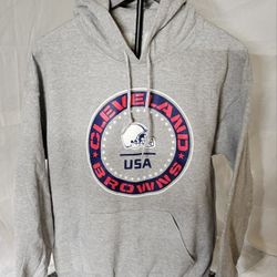 Nfl Team Apparel Men's Cleveland Browns Pullover Hoodie Gray Size Medium