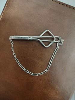 Swank Silver Tie Bar with Chain