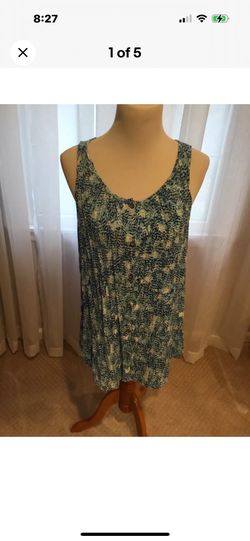 DKNY Jeans Sleeveless Blue/ White Top Size M Excellent Condition 