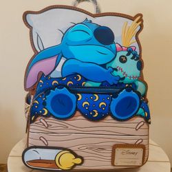 Disney LOUNGEFLY STITCH & SCRUMP NAPPING BACKPACK 