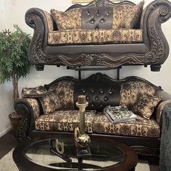 Sofa loveseat 2 pc brown
