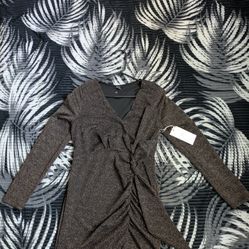 V Neck Glitter Dress