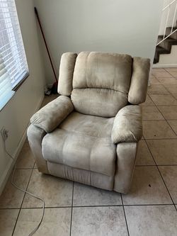 Beige Microfiber Recliner Chair