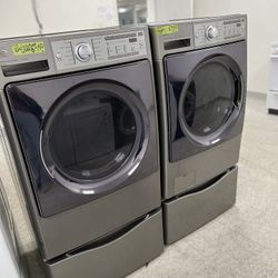 Kenmore Elite Front Load Washer And Dryer Set Electric With Pedestal