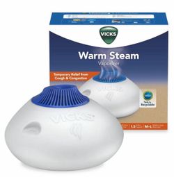 Vicks Warm Steam Vaporizer Humidifier with Night Light - 1.5gal - 600 sq ft -White