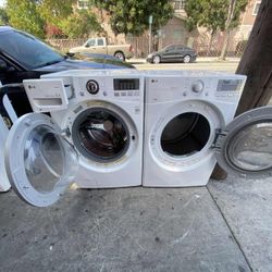 🍂SET WASHER AND DRYER LG WHITE 🍂 ✔️SIDE BY SIDE-STACKABLE✔️🆓️FREE DELIVERY🆓️