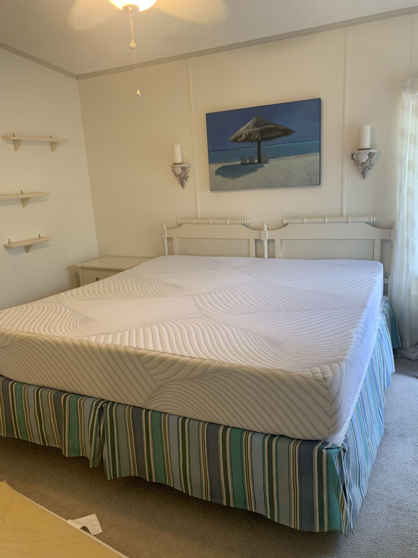 King Size Mattress,  Box Spring And Frame……….