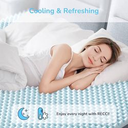 California King 2.5 Inch Egg Mattress Topper, Gel Memory Foam Mattress Topper, Pressure Relieving Mattress Topper for Back Pain, Cooling & Breathable