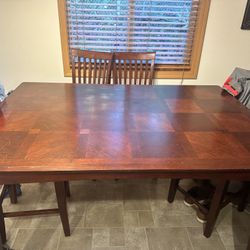 Dining Table Set 6 Chairs Extension Leaf