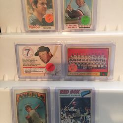 Six old baseball cards