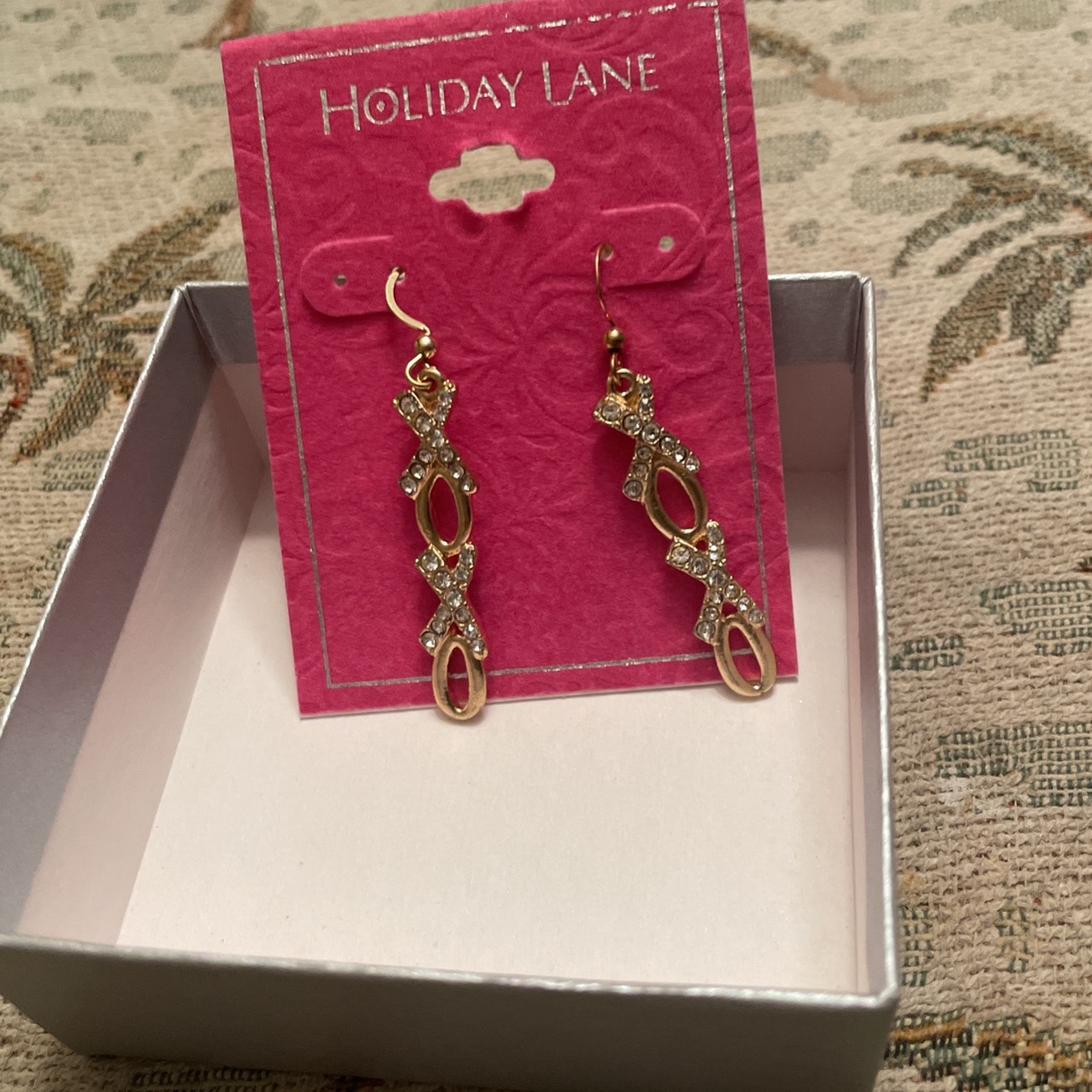 Two Holiday Earrings And Brooch