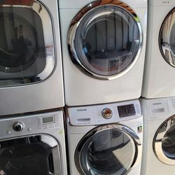 Samsung Front Load Washer And Stackable Gas Dryer Set 