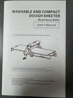 Washable Compact Dough Sheeter RS201 User's Manual