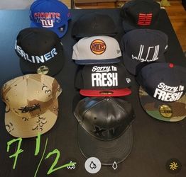 New era fitted hats 7 5/8 , 7 1/2 and other assorted sizes