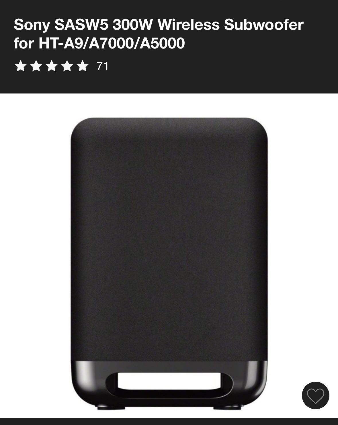 Sony Subwoofer Sw5