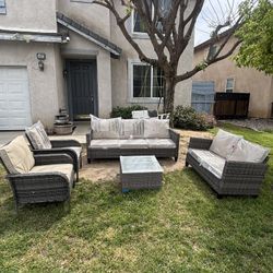 5 Piece 7 Person Seating Outdoor Patio Furniture Set 