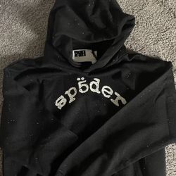 Black VVS Sp5der Hoodie with White Logo Size Large Brand New with Tags 