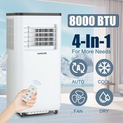 New HUMSURE Portable Air Conditioners 5000 BTU (8000BTU ASHRAE) 150 Sq. ft, AC Unit With Built-In Cooler, Dehumidifier, Fan, Sleep Modes