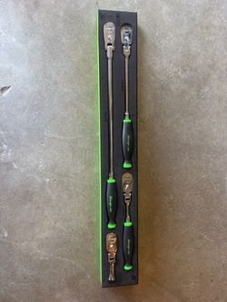 4 pc 3/8" Drive Dual 80® Technology Soft Grip Flex-Head Ratchet Foam Set (Green) | 204RT04FG