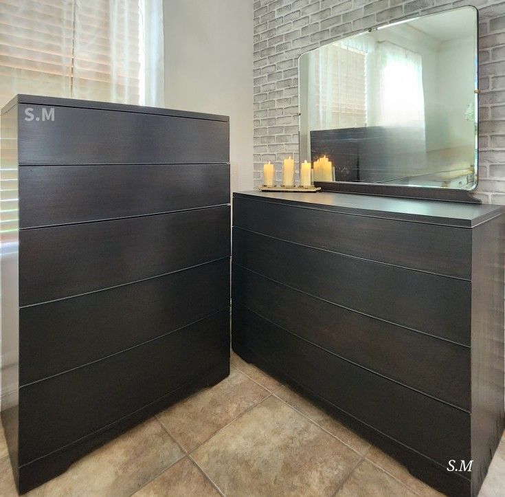 MCM Dresser Mirror & Chest