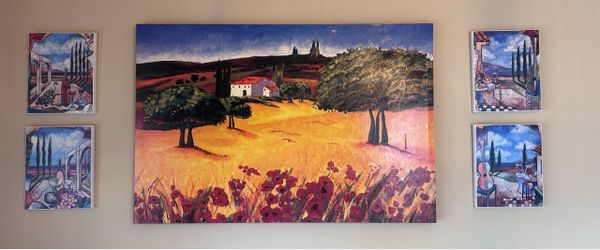 Tuscan Landscape Paintings on Canvas - see photos for descriptions