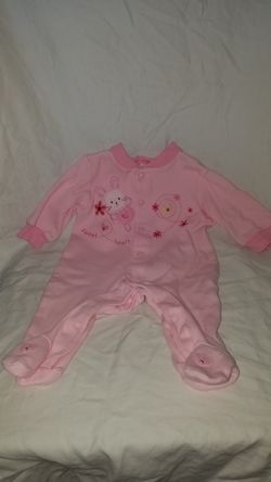 Baby girl one piece bunny pink ribbed spring