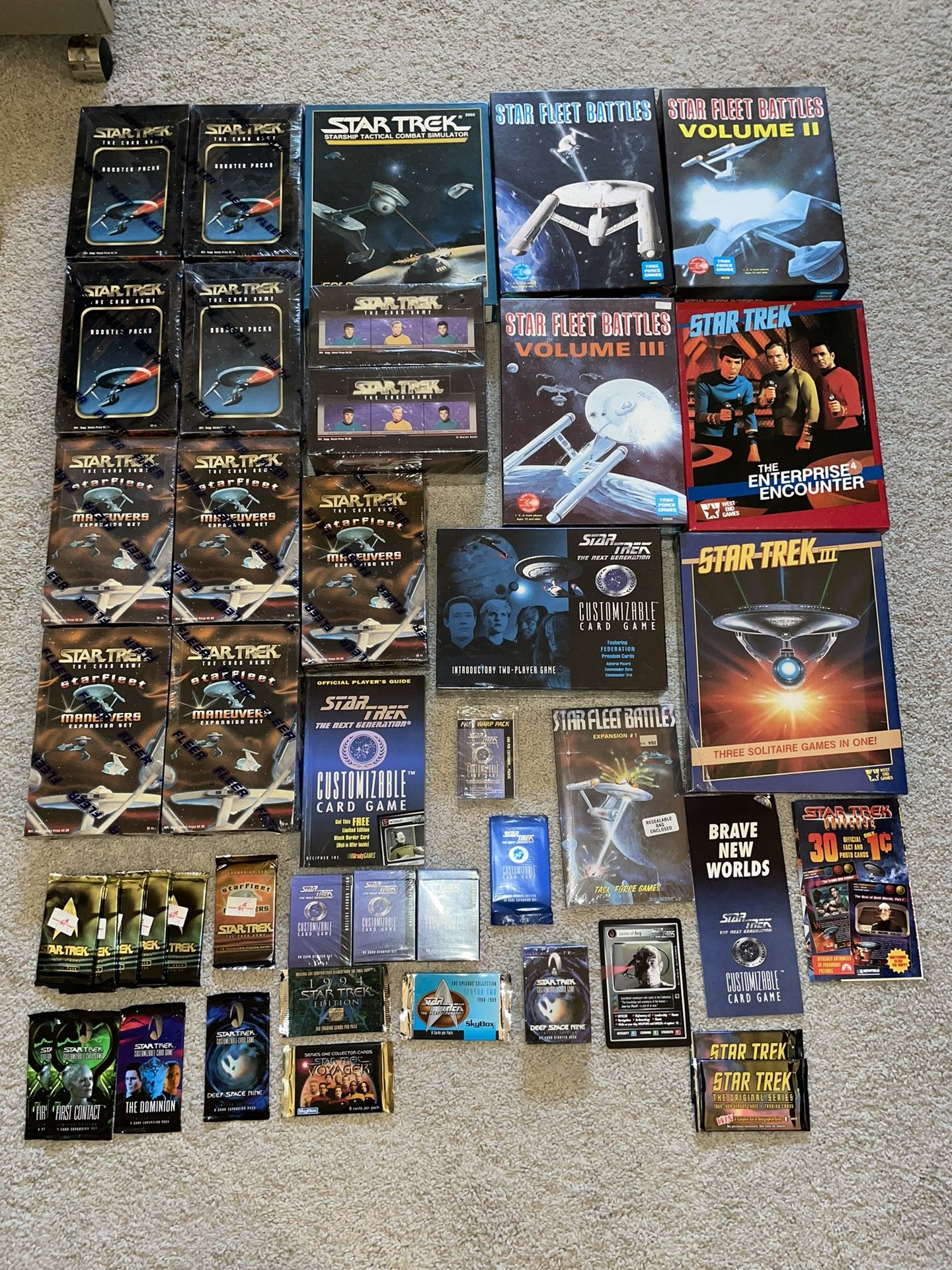 Star Trek Large Collectible Card Game & More Collection - Mostly Sealed