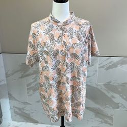 Coral Bay Women’s Golf Pineapple Print Top with cute Diamond Zipper. Size XL 