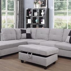 Sectional and ottoman