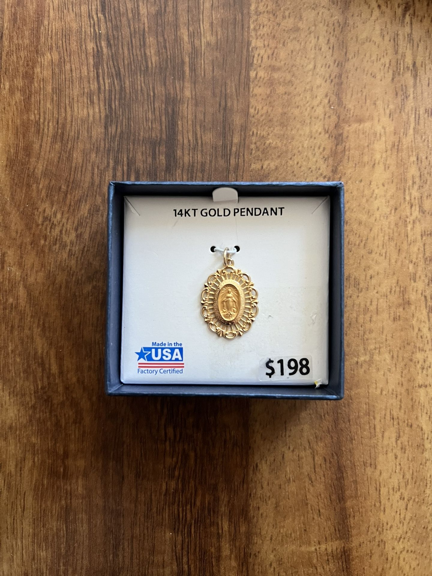 50% Off 14k Gold Virgin Mary Pendant