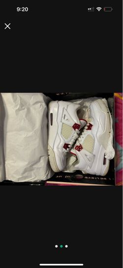 Authentic Air Jordan 4 Retro Metallic Red GS- Size 7y