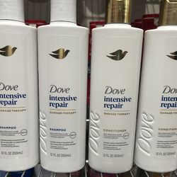 DOVE INTENSIVE REPAIR SHAMPOO & CONDITIONER 4 FOR $12.00